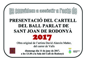 Cartell Presentació cartell Ball de Rodonyà 2017