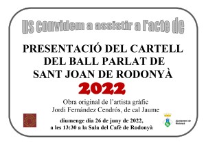 Cartell Presentació cartell Ball de Rodonyà 2022